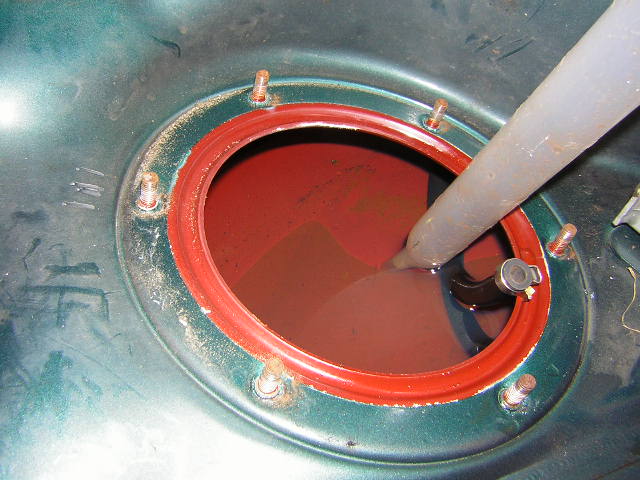 fuel and water in the bmw r850r tank.