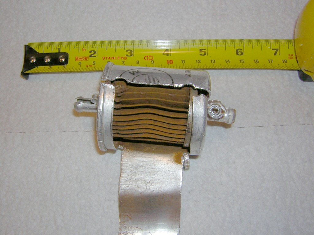 Fuel filter exposed