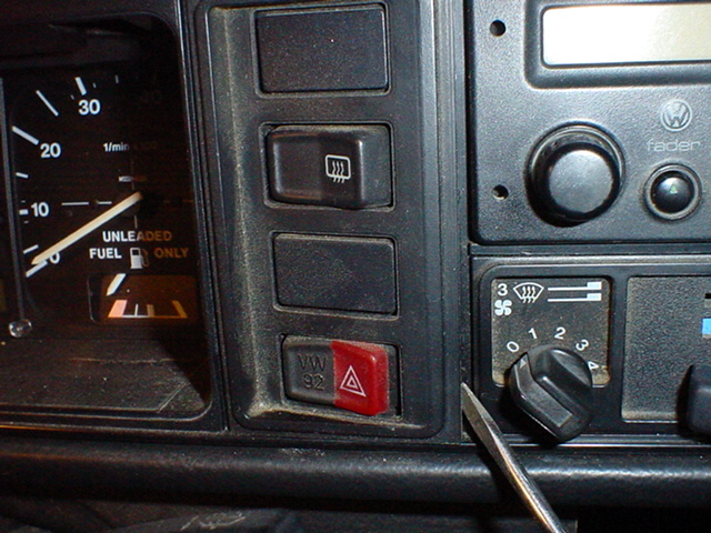 VW Cabriolet, dashboard, instrument cluster, lights