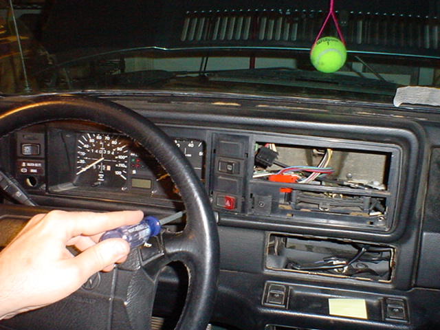 VW Cabriolet, dashboard, instrument cluster, lights