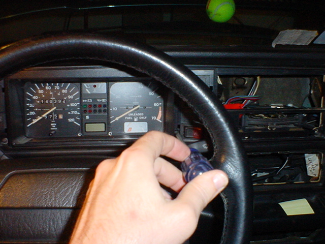 VW Cabriolet, dashboard, instrument cluster, lights