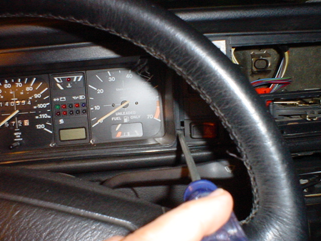 VW Cabriolet, dashboard, instrument cluster, lights