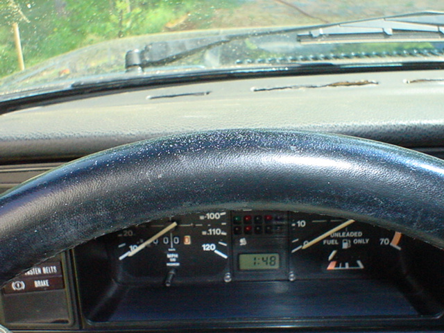 VW Cabriolet, body shop, over spray, mistake